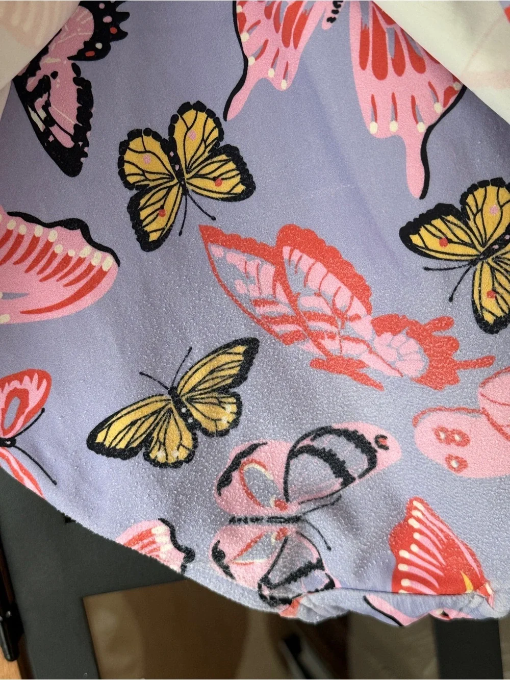 Hanna Andersson smocked one piece butterfly swimsuit print ruffle skirt lavender